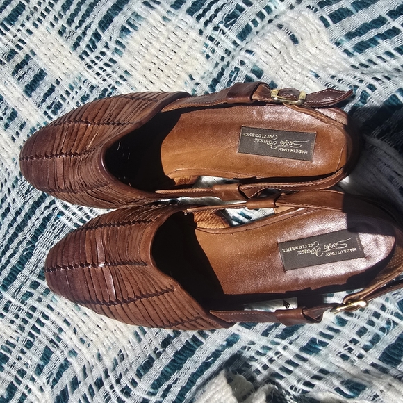 Sesto Meucci Tan Leather Woman's Sandals - Picture 4 of 5